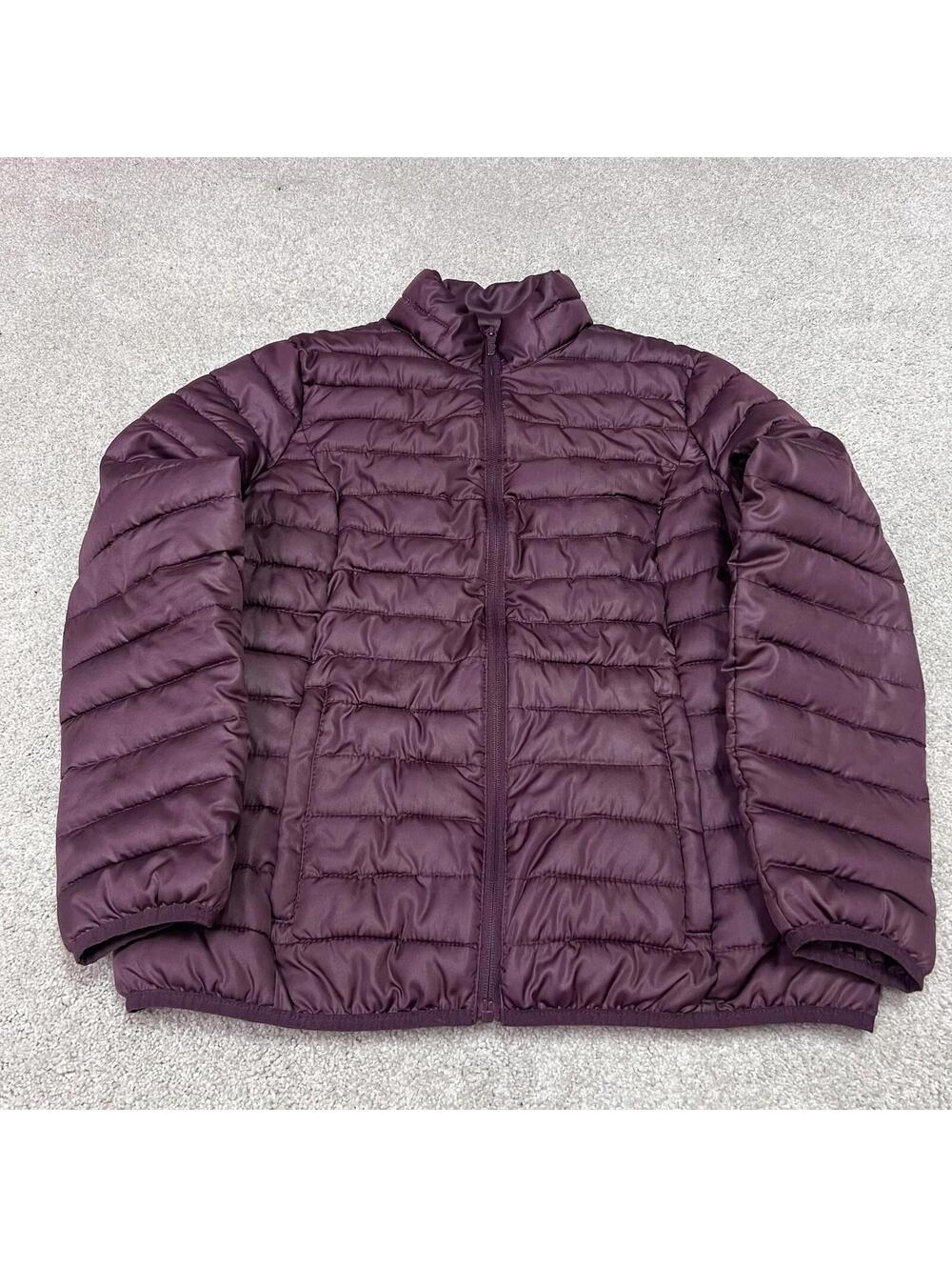 WeatherProtectors by totes Women's Puffer Jacket Medium Burgundy Full Zip